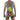 a man wears doh nut singlet in back view with Bart design